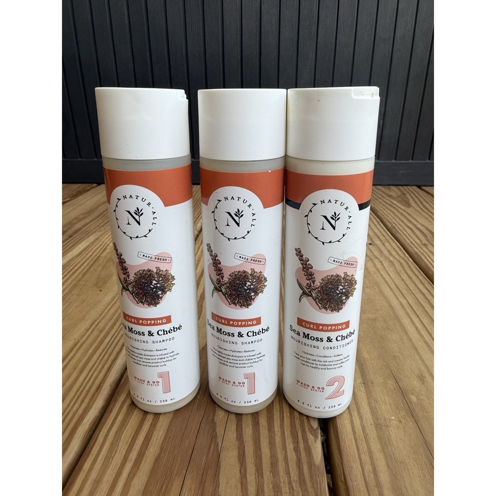 NaturAll Curl Popping Sea Moss & Chebe Nourishing 2 Shampoo 1 Conditioner 8.5oz